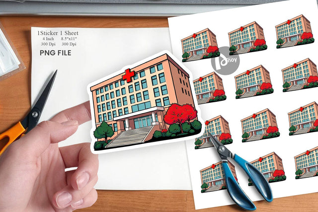 Hospital Building Sticker Sublimation artnoy 