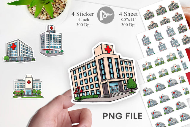 Hospital Building Sticker Sublimation artnoy 