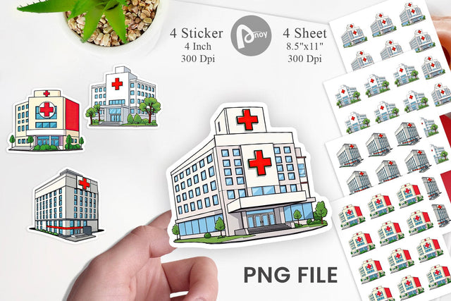 Hospital Building Sticker Sublimation artnoy 