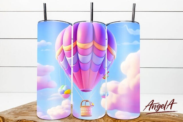 hot air balloon 3d png / 3d tumbler wrap fantasy / summer Sublimation Angelina Semenova 