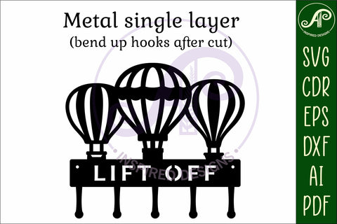 Hot air balloon Key holders for metal and laser cutting SVG APInspireddesigns 