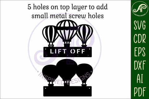 Hot air balloon Key holders for metal and laser cutting SVG APInspireddesigns 