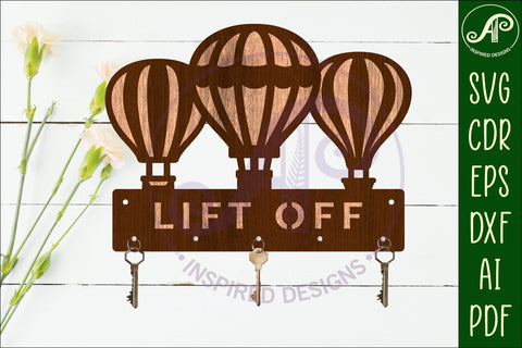 Hot air balloon Key holders for metal and laser cutting SVG APInspireddesigns 