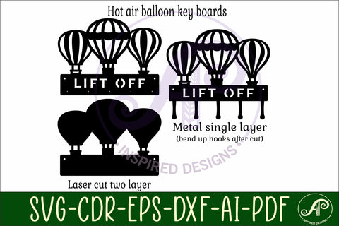 Hot air balloon Key holders for metal and laser cutting SVG APInspireddesigns 