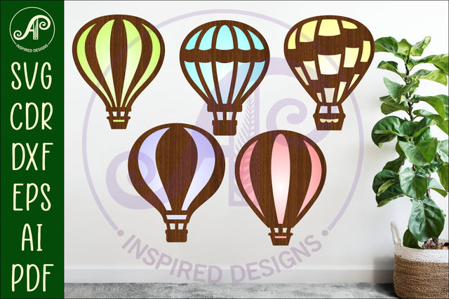 Hot air balloon laser cut outs SVG file SVG APInspireddesigns 