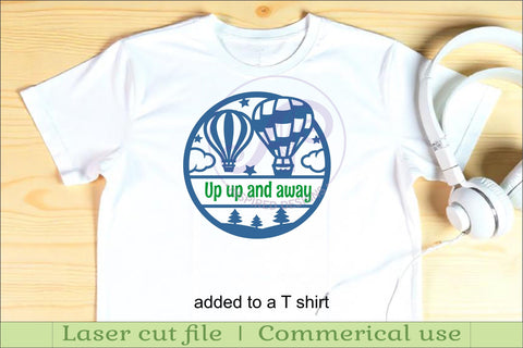 Hot air balloon name sign design for laser cutting SVG APInspireddesigns 