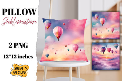 Hot air balloon pillow sublimation. Romance pillow Sublimation Yustaf Art Store 
