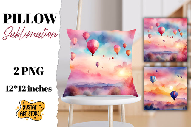 Hot air balloon pillow sublimation. Romance pillow Sublimation Yustaf Art Store 