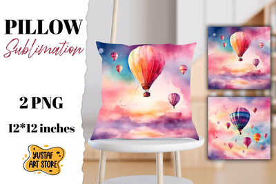 Hot air balloon pillow sublimation. Romance pillow Sublimation Yustaf Art Store 