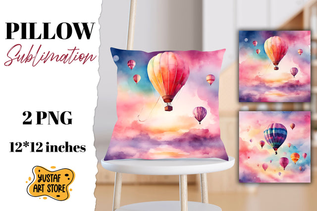 Hot air balloon pillow sublimation. Romance pillow Sublimation Yustaf Art Store 