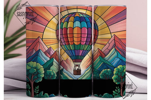 Hot Air Balloon Stained Glass 20oz Sublimation sassyprint 