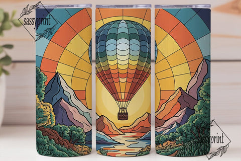 Hot Air Balloon Stained Glass 20oz Sublimation sassyprint 