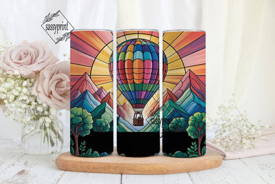 Hot Air Balloon Stained Glass 20oz Sublimation sassyprint 