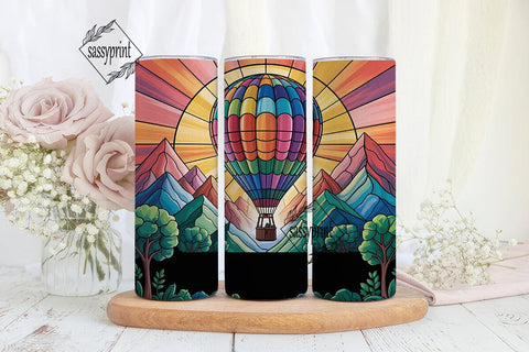 Hot Air Balloon Stained Glass 20oz Sublimation sassyprint 