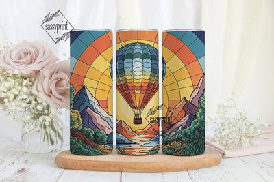 Hot Air Balloon Stained Glass 20oz Sublimation sassyprint 