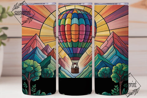 Hot Air Balloon Stained Glass 20oz Sublimation sassyprint 