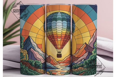 Hot Air Balloon Stained Glass 20oz Sublimation sassyprint 