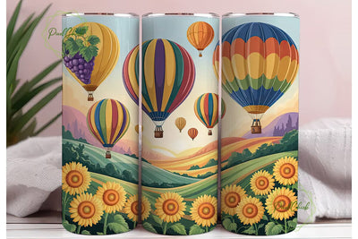 Hot Air Balloon Sunflower 20oz Tumbler Sublimation PixelChick 