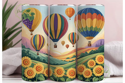 Hot Air Balloon Sunflower 20oz Tumbler Sublimation PixelChick 