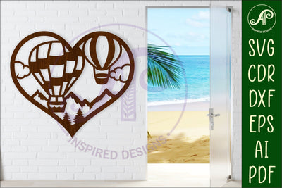 Hot air balloon wall sign, SVG file. vector sign SVG APInspireddesigns 