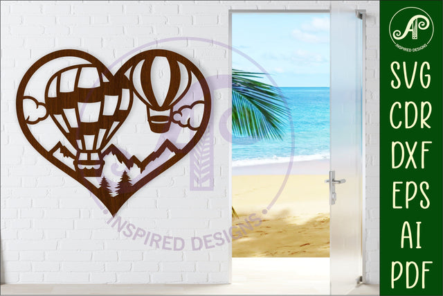 Hot air balloon wall sign, SVG file. vector sign SVG APInspireddesigns 