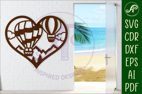 Hot air balloon wall sign, SVG file. vector sign SVG APInspireddesigns 