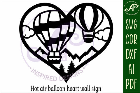 Hot air balloon wall sign, SVG file. vector sign SVG APInspireddesigns 