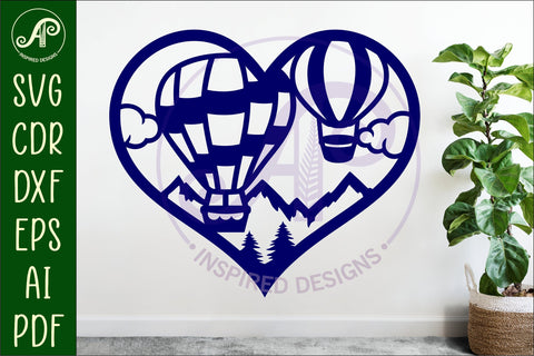 Hot air balloon wall sign, SVG file. vector sign SVG APInspireddesigns 