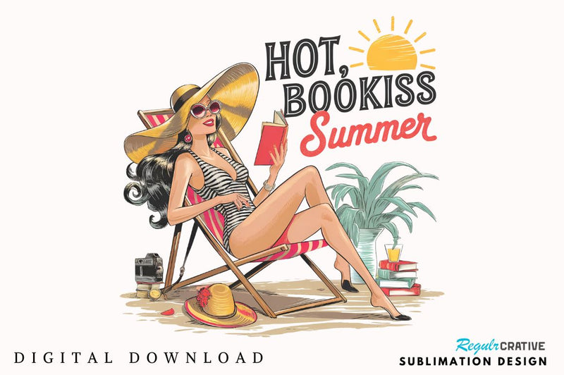 Hot, Bookish Summer Sublimation Design Sublimation Regulrcrative 