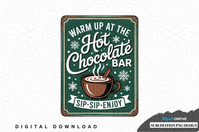 Hot chocolate bar sublimation png design Sublimation Regulrcrative 