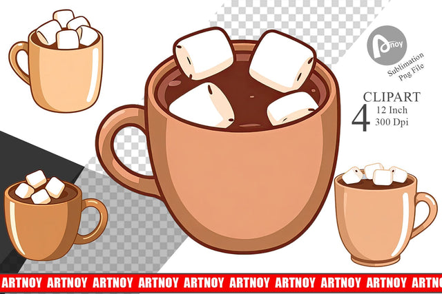 Hot Chocolate Clipart Sublimation artnoy 