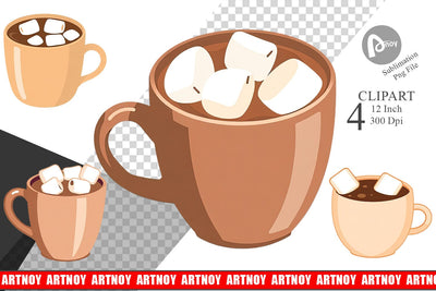 Hot Chocolate Clipart Sublimation artnoy 