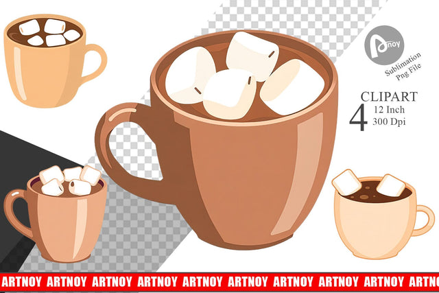Hot Chocolate Clipart Sublimation artnoy 