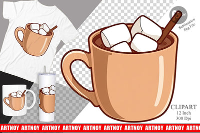 Hot Chocolate Clipart Sublimation artnoy 