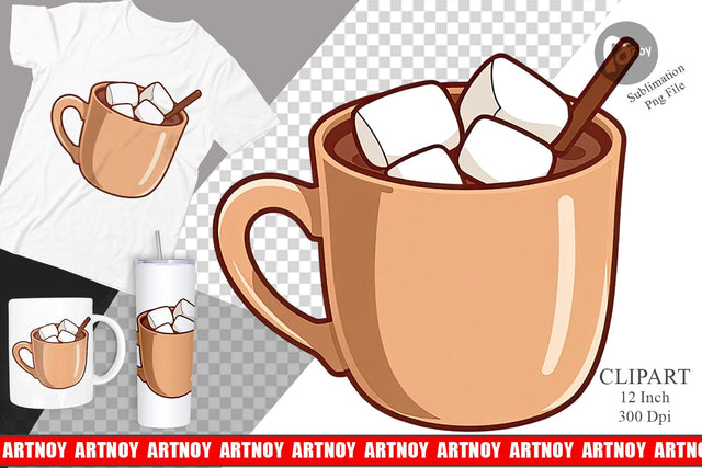 Hot Chocolate Clipart Sublimation artnoy 