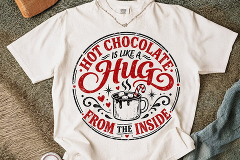 Hot Chocolate Hug Winter Christmas PNG SVG DesignDestine 