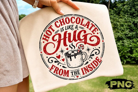 Hot Chocolate Hug Winter Christmas PNG SVG DesignDestine 