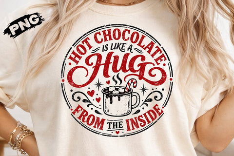Hot Chocolate Hug Winter Christmas PNG SVG DesignDestine 