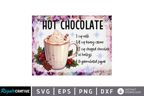 Hot chocolate PNG Design Sublimation Regulrcrative 