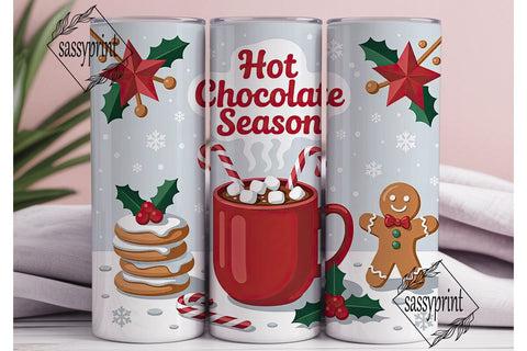 Hot Chocolate Season 20oz Tumbler Wrap Sublimation sassyprint 