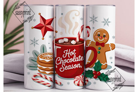 Hot Chocolate Season 20oz Tumbler Wrap Sublimation sassyprint 