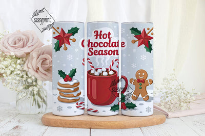 Hot Chocolate Season 20oz Tumbler Wrap Sublimation sassyprint 