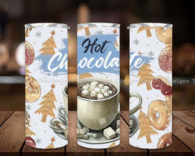 Hot Chocolate Season Tumbler Wrap PNG, 20 Oz Skinny Sublimation Tumbler PNG, Christmas Hot Cocoa Winter Design Digital File Download Sublimation ToriDesigns 