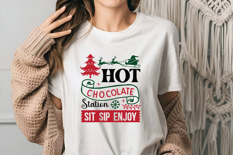 Hot Chocolate Station Sit Sip Enjoy SVG Angelina750 