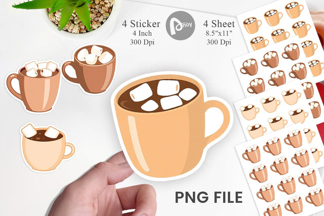Hot Chocolate Sticker Sublimation artnoy 