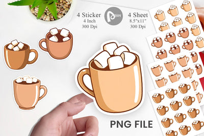 Hot Chocolate Sticker Sublimation artnoy 