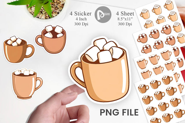 Hot Chocolate Sticker Sublimation artnoy 