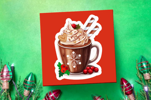 Hot chocolate whipped Sticker Design Sublimation Regulrcrative 