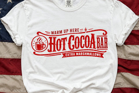 Hot Cocoa Bar Christmas Sign Retro PNG SVG DesignDestine 