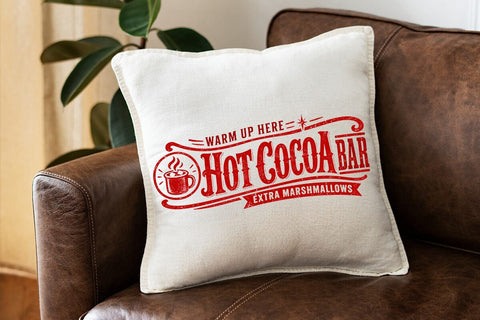 Hot Cocoa Bar Christmas Sign Retro PNG SVG DesignDestine 